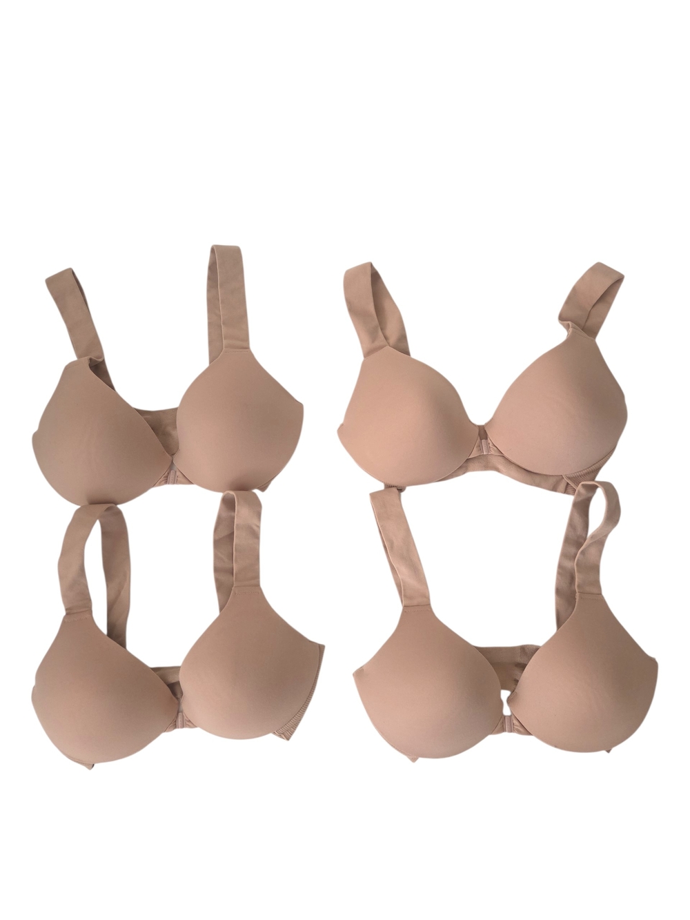 SPANX 4- Pack BRALLELUJAH Nude Full Coverage Front Clip T-Shirt Bra 32B